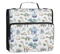 3 anelli 3,8 cm con cerniera borsa raccoglitore con tracolla impermeabile portafoglio organizer per ufficio scuola dinosauri fossili