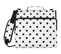 3 anelli 3,8 cm portadocumenti organizer con manico e tracolla rimovibile carino pois neri tasche multiple per ufficio scuola organizadores de suministros escolares