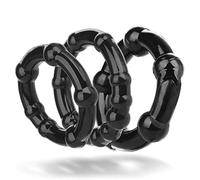 3 anelli in silicone di gomma nera, facili da trasportare