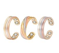 3 anelli magnetici in rame puro, tre colori, anello magnetico femminile, porta 4 magneti, include sacchetto regalo adatto per regali