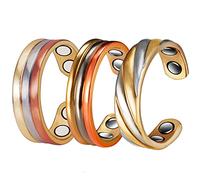 3 anelli magnetici sani in rame per artrite per donne regalo per mamma moglie gioielli migliori sollievo dal dolore naturale tricolore regolabile