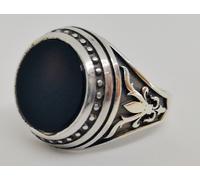 3 ANELLI UOMO ARGENTO 925 SCUDO NERO BAGUE BOUCLIER ARGENT SILVER SHIELD RING