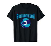 3 anni Compleanno Carolina del Nord Ragazzo Basket Atletico Maglietta