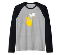 3 Anni Compleanno Mano Tre Dita Bambino Bambina Maglia con Maniche Raglan