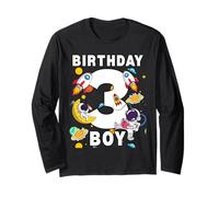 3 anni di compleanno ragazzo astronauta Space ballon 3° compleanno Maglia a Manica