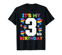 3 Anno Vecchio Blocchi Costruire Maestro Builder 3 ° Compleanno Maglietta