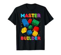 3 Anno Vecchio Blocchi Costruire Maestro Builder 3 ° Compleanno Maglietta