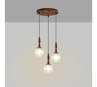 3 Apparecchi grottaio Globe Mid Secolo Milk Glass Light Kitchen Island Single Moon Lampada a Sospensione Vintage Farmhouse di Legno per la Sala Camera da Letto.