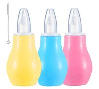 3 aspiratori nasali per neonati, siringhe nasali per la rimozione del muco per neonati, colore: blu, giallo, rosa