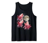 3 Axolotls Ululando alla Luna Divertente Axolotl Amante Canotta