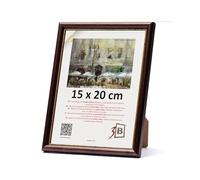 3-B COMO RUSTIKAL - Cornice portafoto in legno, colore marrone scuro/oro, 15 x 20 cm, con vetro acrilico