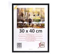 3-B Cornice Maui, nera, 30 x 40 cm, cornice in legno, cornice per foto, cornice per documenti con vetro acrilico