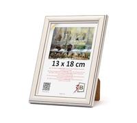 3-B Cornice portafoto Bari RUSTIKAL - Bianco/Nero - 13 x 18 cm - Cornice in legno, cornice portafoto con vetro acrilico