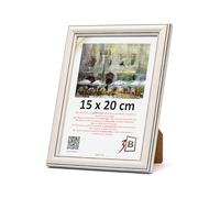 3-B Cornice portafoto Bari RUSTIKAL - Bianco/Nero - 15 x 20 cm - Cornice in legno, cornice portafoto con vetro acrilico