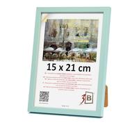 3-B Cornice portafoto LUND - Blu chiaro - 15 x 21 cm (A5) - Cornice in legno - Portafoto - Cornice per ritratto con vetro acrilico