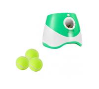 (3 Balls, Green) Dog Automatic Ball Launcher with 3/6/9 Balls Pet Interactive Ball Thrower Device for Dogs Puppy Pet