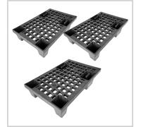 3 BANCALI PALLET PLASTICA IMBALLAGGIO LEGGERO ROBUSTO 60X40X13 CM PORTATA KG 300