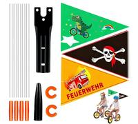 3 bandiere per bicicletta per bambini - Bandierina di sicurezza con bandierine e accessori colorati - Bandiera regolabile come accessorio di sicurezza accattivante e accessori decorativi per bambini
