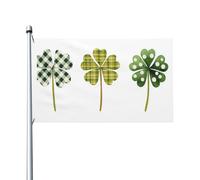 3 bandiere scozzesi e a pois con trifogli, 0,9 x 1,5 m, striscione di auguri stagionale con occhielli per interni ed esterni, decorazioni per la casa