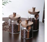 3 barattoli di vetro per caffè con coperchi e cucchiai, capacità di 15oz, 18.5oz e 25oz, barattoli ermetici in vetro per conservare gli alimenti, adatti per il bancone della cucina, la dispensa, posso