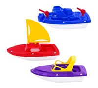 3 barche da bagno, divertenti e sicure barche a vela giocattolo da bagno in PP, motoscafo e cannoniera per giochi acquatici per bambini, uso in spiaggia vasca, giocattolo per