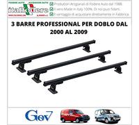 3 BARRE Portatutto Fiat Doblo dal 2000 al 2009 Portapacchi PROFESSIONAL Portabagagli GEV 9400