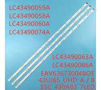 3 BARRETTE LED BACKLIGHT PER TV LG 43UJ630V 43UJ6307 43UJ670V 43UJ6350 43UJ65
