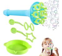 3 bastoncini per bolle di sapone con ciotola, a forma di tromba, giocattolo manuale per bambini, ideale per scuola, all'aperto, bagno, set di bolle di sapone in plastica, giganti, divertimento