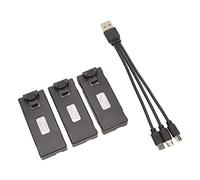 3 batterie al litio 3,7 V 1800 mAh 2600 mAh RC aereo RC batteria al litio con cavo di ricarica 3 in 1 per E88 E88Pro LS E525 E925Pro (2600 mAh)