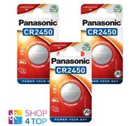 3 Batterie Al Litio Panasonic Cr2450 3V Cellula Moneta Pulsante 1Bl Blister