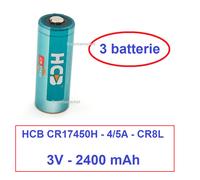 3 batterie Litio HCB CR17450 4/5A CR8L 3V 2200 mAh