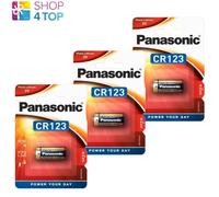 3 Batterie Panasonic Al Litio Cr123 3V 1400 Mah Dl123A 123A Scadenza 2033 NUOVE