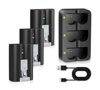 3 Batterie per Ring(3.65V 6040mAh) e stazione di ricarica,Batteria ricaricabile a sgancio rapido compatibile con Video Doorbell 2/3/4/3 Plus,Stick Up Cam Battery (2nd & 3rd Gen),Spotlight Cam,Intercom