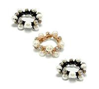 3 bellissimi elastici per capelli con perle glitterate e cristalli alla moda elastici per capelli con perle e cristalli pratici elastici per coda di cavallo