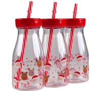 3 bicchieri natalizi per latte con coperchio e cannuccia - Ho Ho Ho
