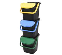 3 Bidoni da 30L mis. 40x40x44 cm Pattumiera a Torre Raccolta Differenziata 1587F