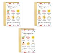 3 biglietti di ringraziamento per insegnanti, "Thank You for Helping Me Grow", ottimo regalo di apprezzamento da parte degli studenti, regalo perfetto per la fine del semestre