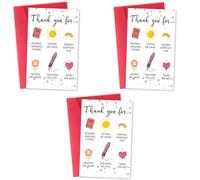3 biglietti di ringraziamento per insegnanti, "Thank You for Helping Me Grow", ottimo regalo di apprezzamento da parte degli studenti, regalo perfetto per la fine del semestre