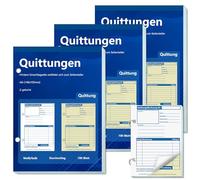 3 blocchi di ricevute formato A6, per piccoli imprenditori, 2 x 50 fogli forati per piccoli imprenditori, club di piccole imprese, lavoratori autonomi