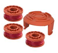 3 Bobine di filo e 1 Copertura per Tagliabordi Compatibile con Worx WG180 /WG163/ WG175 Bobina,Ø 1,65 mm 3 metro,Bobine di filo e Tappi per Tagliaerba