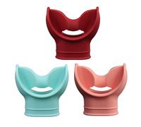 3 boccagli in silicone per immersioni respiratorie, comodi e sicuri, modellabili, per sport all'aria aperta, colore rosso e verde
