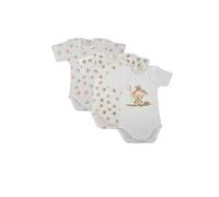 3 Body Neonato Neonata Liabel 05832B T407 Mezza Manica in Cotone Bianco e Fantas