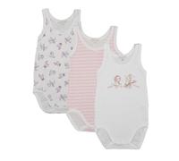 3 Body Neonato Neonata Liabel 05832B T457 Spalla Larga in Cotone Bianco e Fantas