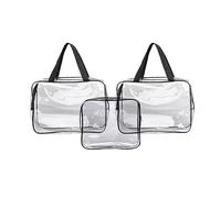 3 borse trasparenti per articoli da toeletta, borse per articoli da toeletta da viaggio, borse per trucchi impermeabili in plastica addensate adatte per bagni da viaggio, palestre, trasparente,