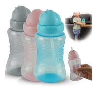 3 bottiglie a prova di perdite, 300 ml, con cannuccia in silicone flip-it, per bambini, senza BPA, dai 12 mesi in su
