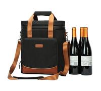 3 Bottiglie Borsa Refrigerante per Bottiglie Di Vino,borsa da Trasporto,BORSA Da Viaggio per vino Con Tracolla E Protezione Imbottita,Borsa Termica per Viaggi,Picnic,Byob,Regali per Vino(Black)