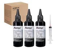 3 bottiglie di inchiostro nero tintore cartucce di inchiostro universali per stampanti Inciostro di ricarica 300ml compatibile per HP Canon Epsn Lexmark Brother CISS CIS, 100ml x 3, con siringa