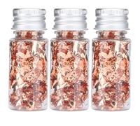 3 Bottiglie Di Schegge Di Foglia D'Oro Commestibile Carta Foglio D'Oro Per La Cottura, Torta D'Oro Carta Stagnola Decorativa Per Fai Da Te Torta Dessert Manicure (Oro rosa)