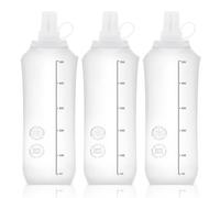 3 bottiglie pieghevoli, in gel, Soft Flask, da 500 ml, senza BPA, a prova di perdite, perfette per corsa, maratona, triathlon e ciclismo, trasparenti