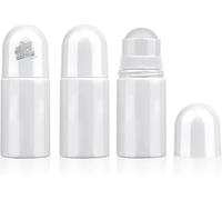 3 Bottiglie Vuote in Plastica Da 50 Ml, Ricaricabili, Roll-On, per Aromaterapia,